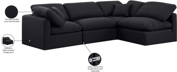 Indulge 105" Linen Textured Fabric Upholstered 4pc. Modular Sectional
