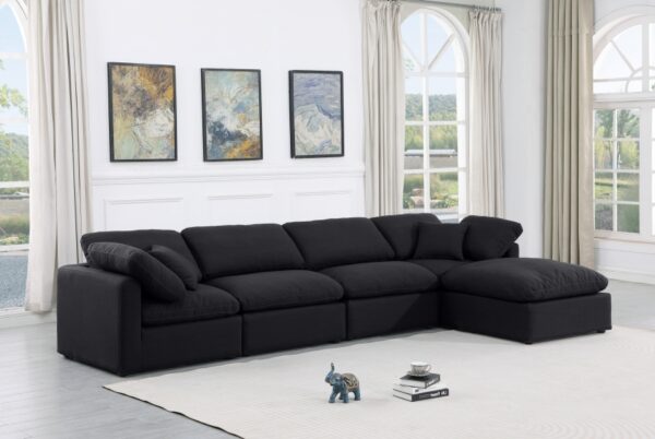 Indulge 140" Linen Textured Fabric Upholstered 5pc. Modular Sectional