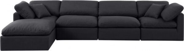 Indulge 140" Linen Textured Fabric Upholstered 5pc. Modular Sectional