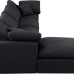 Indulge 140" Linen Textured Fabric Upholstered 5pc. Modular Sectional