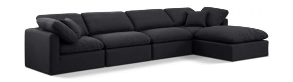 Indulge 140" Linen Textured Fabric Upholstered 5pc. Modular Sectional
