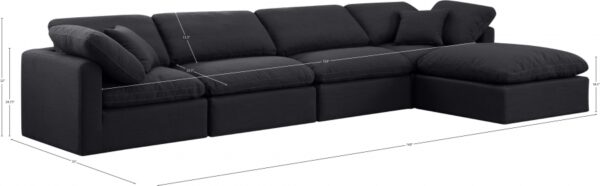 Indulge 140" Linen Textured Fabric Upholstered 5pc. Modular Sectional
