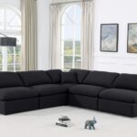 Indulge 105" Linen Textured Fabric Upholstered 5pc. Modular Sectional