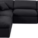 Indulge 105" Linen Textured Fabric Upholstered 5pc. Modular Sectional