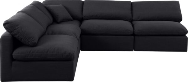 Indulge 105" Linen Textured Fabric Upholstered 5pc. Modular Sectional