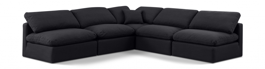 Indulge 105" Linen Textured Fabric Upholstered 5pc. Modular Sectional