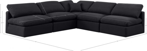 Indulge 105" Linen Textured Fabric Upholstered 5pc. Modular Sectional