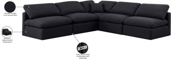 Indulge 105" Linen Textured Fabric Upholstered 5pc. Modular Sectional