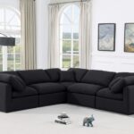 Indulge 105" Linen Textured Fabric Upholstered 5pc. Modular Sectional
