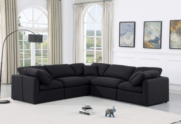 Indulge 105" Linen Textured Fabric Upholstered 5pc. Modular Sectional