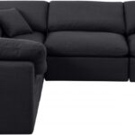 Indulge 105" Linen Textured Fabric Upholstered 5pc. Modular Sectional