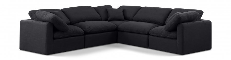 Indulge 105" Linen Textured Fabric Upholstered 5pc. Modular Sectional