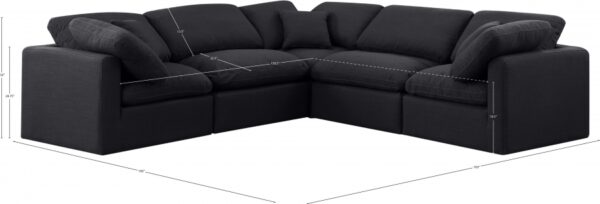Indulge 105" Linen Textured Fabric Upholstered 5pc. Modular Sectional