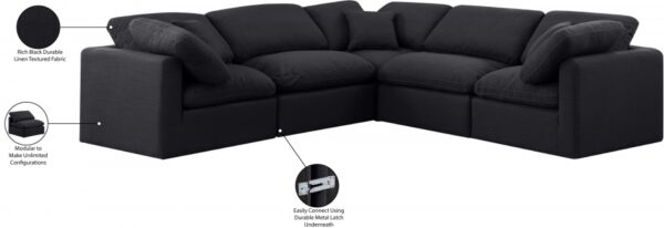 Indulge 105" Linen Textured Fabric Upholstered 5pc. Modular Sectional