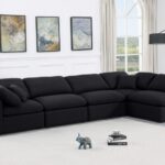 Indulge 140" Linen Textured Fabric Upholstered 5pc. Modular Sectional