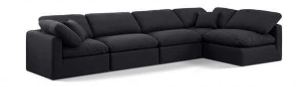Indulge 140" Linen Textured Fabric Upholstered 5pc. Modular Sectional