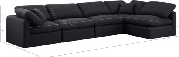 Indulge 140" Linen Textured Fabric Upholstered 5pc. Modular Sectional