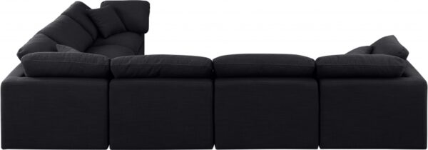 Indulge 140" Linen Textured Fabric Upholstered 6pc. Modular Sectional