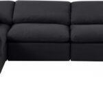 Indulge 140" Linen Textured Fabric Upholstered 6pc. Modular Sectional