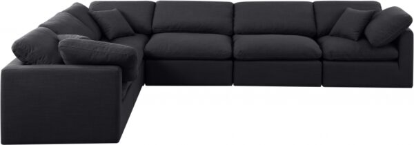 Indulge 140" Linen Textured Fabric Upholstered 6pc. Modular Sectional