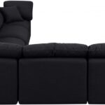 Indulge 140" Linen Textured Fabric Upholstered 6pc. Modular Sectional