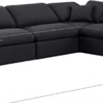 Indulge 140" Linen Textured Fabric Upholstered 6pc. Modular Sectional