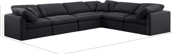 Indulge 140" Linen Textured Fabric Upholstered 6pc. Modular Sectional