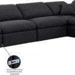 Indulge 140" Linen Textured Fabric Upholstered 6pc. Modular Sectional