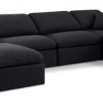 Indulge 140" Linen Textured Fabric Upholstered 6pc. Modular Sectional