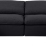 Indulge 140" Linen Textured Fabric Upholstered 6pc. Modular Sectional
