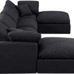 Indulge 140" Linen Textured Fabric Upholstered 6pc. Modular Sectional