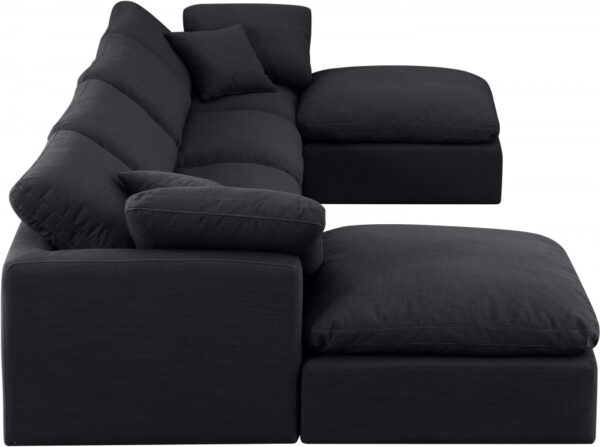 Indulge 140" Linen Textured Fabric Upholstered 6pc. Modular Sectional