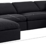 Indulge 140" Linen Textured Fabric Upholstered 6pc. Modular Sectional