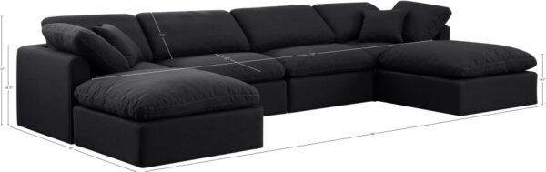 Indulge 140" Linen Textured Fabric Upholstered 6pc. Modular Sectional