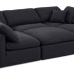 Indulge 105" Linen Textured Fabric Upholstered 6pc. Modular Sectional