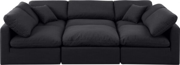 Indulge 105" Linen Textured Fabric Upholstered 6pc. Modular Sectional