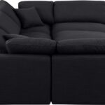 Indulge 105" Linen Textured Fabric Upholstered 6pc. Modular Sectional