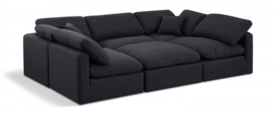 Indulge 105" Linen Textured Fabric Upholstered 6pc. Modular Sectional