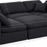 Indulge 105" Linen Textured Fabric Upholstered 6pc. Modular Sectional