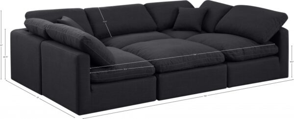 Indulge 105" Linen Textured Fabric Upholstered 6pc. Modular Sectional