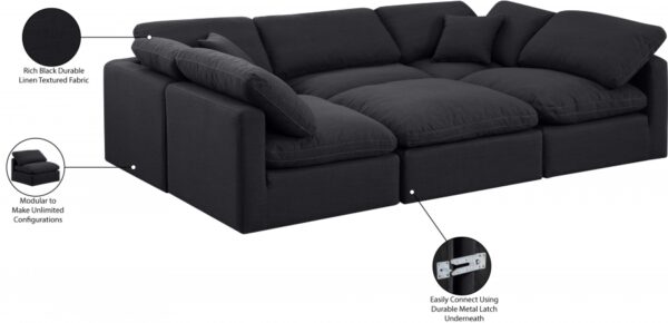 Indulge 105" Linen Textured Fabric Upholstered 6pc. Modular Sectional