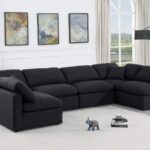 Indulge 140" Linen Textured Fabric Upholstered 6pc. Modular Sectional