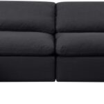 Indulge 140" Linen Textured Fabric Upholstered 6pc. Modular Sectional