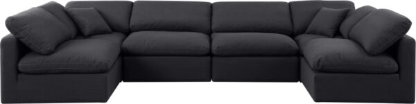 Indulge 140" Linen Textured Fabric Upholstered 6pc. Modular Sectional