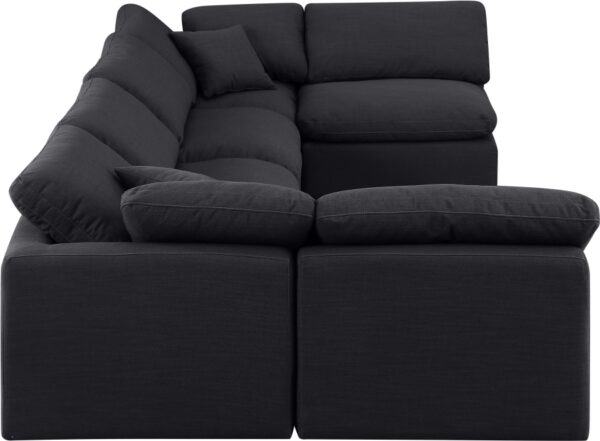 Indulge 140" Linen Textured Fabric Upholstered 6pc. Modular Sectional