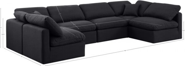 Indulge 140" Linen Textured Fabric Upholstered 6pc. Modular Sectional