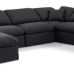 Indulge 140" Linen Textured Fabric Upholstered 7pc. Modular Sectional