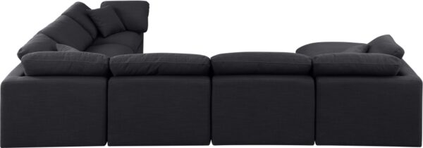Indulge 140" Linen Textured Fabric Upholstered 7pc. Modular Sectional
