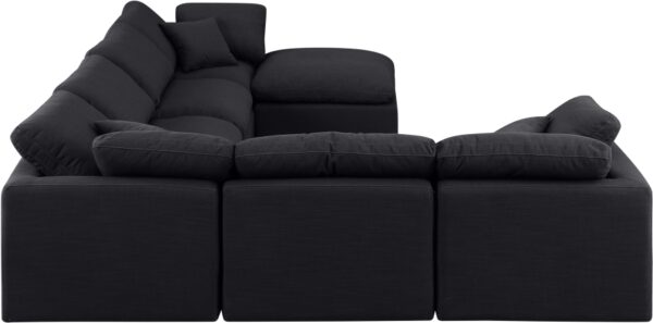 Indulge 140" Linen Textured Fabric Upholstered 7pc. Modular Sectional