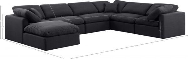 Indulge 140" Linen Textured Fabric Upholstered 7pc. Modular Sectional